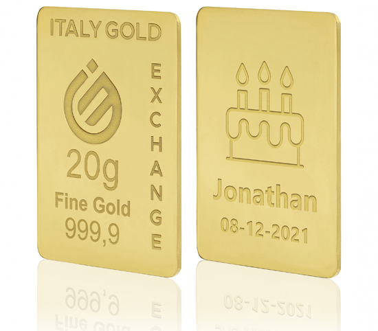 Lingot Or 24 ct de 20 g. pour Anniversaire IGE GOLD